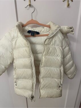 polo Ralph Lauren toddler down filled puffer coat white logo 2T